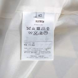 Pre Owned Valentino Checkered Monochrome Wool Midi Skirt M 