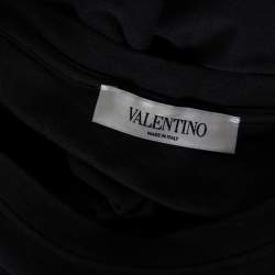 Pre Owned Valentino Black Cotton VLogo Sequence Embellished T-Shirt M 