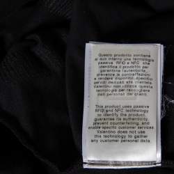 Pre Owned Valentino Black Cotton VLogo Sequence Embellished T-Shirt M 