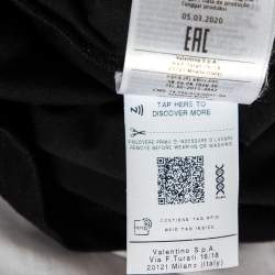 Pre Owned Valentino Black Cotton VLogo Sequence Embellished T-Shirt M 