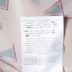 Valentino Light Pink Triangle Printed Silk Neck Tie Detail Top M