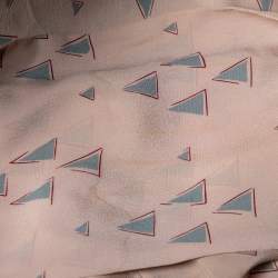 Valentino Light Pink Triangle Printed Silk Neck Tie Detail Top M
