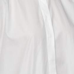 Pre Owned Valentino White Cotton Oversized Button Front Sleeveless Shirt M
