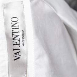 Pre Owned Valentino White Cotton Oversized Button Front Sleeveless Shirt M