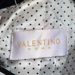 Valentino Midnight Blue Striped Cotton Button Front Blazer L