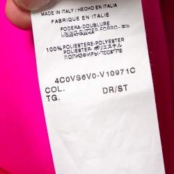 Pre Owned فستان ماكسي فالنتينو ساتان فوشيا بكتف واحد مقاس متوسط - ميديوم