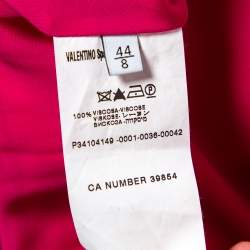 Pre Owned فستان ماكسي فالنتينو ساتان فوشيا بكتف واحد مقاس متوسط - ميديوم