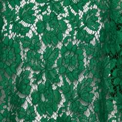 Pre Owned Valentino Green Lace And Knit Trim Oversized Top S
