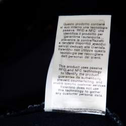 Pre Owned Valentino Blue Denim VLogo Detailed High Waisted Shorts S