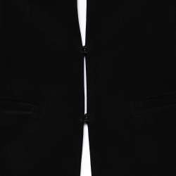 Valentino Black Crepe Hook Front Collarless Jacket S