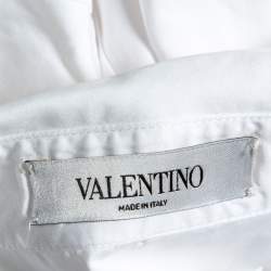 Pre Owned Valentino White Cotton Pocketed Button Front Shirt M