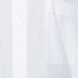 Pre Owned Valentino White Cotton Pocketed Button Front Shirt M