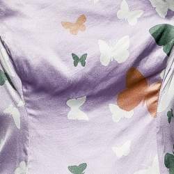 Valentino Lilac Butterfly Printed Silk Satin Asymmetric Hem Camisole M