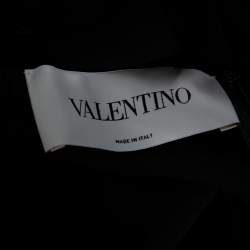 Pre Owned Valentino Black Silk Crepe Cape Detail Long Sleeve Jumpsuit S