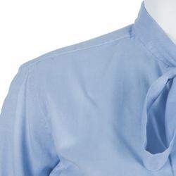 Pre Owned Valentino Blue Tie Neck Long Sleeve Shirt M