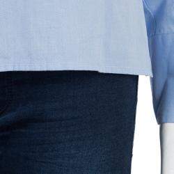 Pre Owned Valentino Blue Tie Neck Long Sleeve Shirt M