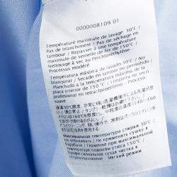 Pre Owned Valentino Blue Tie Neck Long Sleeve Shirt M