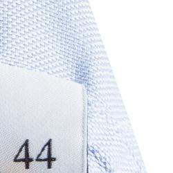 Pre Owned Valentino Blue Tie Neck Long Sleeve Shirt M