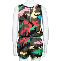 Valentino Multicolored Camouflage Silk Sleeveless Jumpsuit S