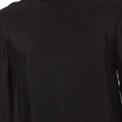 Pre Owned Valentino Black Crepe Vlogo Scarf Tie Detail Shift Dress M