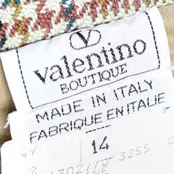 Valentino Boutique Beige Prince Of Wales Check Wool Blazer L