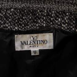 Valentino Vintage Grey Wool Knit Button Front Coat M