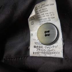Valentino Vintage Grey Wool Knit Button Front Coat M