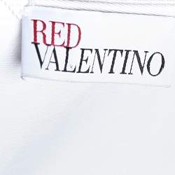 Pre Owned Valentino White Cotton Scallop Trim Detail Mini Dress M