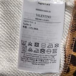 Pre Owned Valentino Brown Leopard Printed Cotton Cropped Sweatshirt L