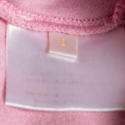 Pre Owned Valentino Pink Floral Embellished Knit Cross Back Top S 