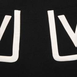 Pre Owned Valentino Black Wool V Pocket Detailed A-Line Skirt M