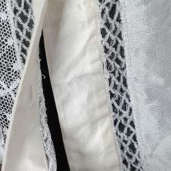 Pre Owned Valentino Boutique Cream Embellished Silk & Lace Sheer Shirt XL