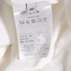 Pre Owned Valentino White Cotton Ruffed Hem Detail Button Front Oversized Blouse S