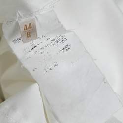 Pre Owned Valentino White Bead Embellished Cotton Button Front Shirt M