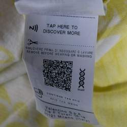 Pre Owned Valentino Yellow Logo Wave Printed Cotton Short Sleeve T-Shirt M