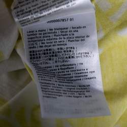 Pre Owned Valentino Yellow Logo Wave Printed Cotton Short Sleeve T-Shirt M