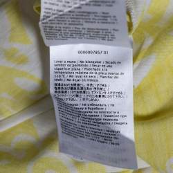 Pre Owned Valentino Yellow Logo Wave Printed Cotton Short Sleeve T-Shirt M