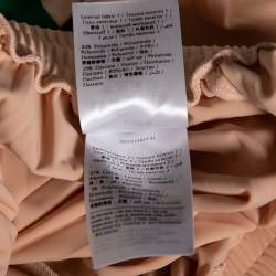 Pre Owned Valentino Peach Crepe & Lace Trimmed Pleated Midi Skirt M 