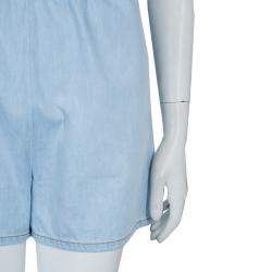 Pre Owned Valentino Blue Light Wash Denim Crossback Romper M