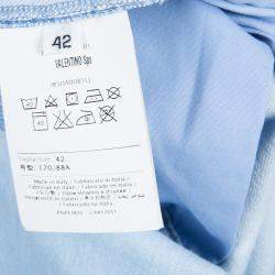 Pre Owned Valentino Blue Light Wash Denim Crossback Romper M