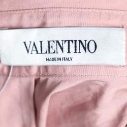 Pre Owned Valentino Pink Cotton Back Neck Tie Detail Oversized Shirt S