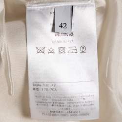 Pre Owned Valentino Cream Polka Dotted Frilled Short Skirt M