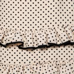 Pre Owned Valentino Cream Polka Dotted Frilled Short Skirt M
