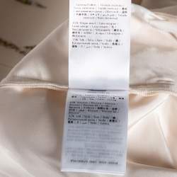 Pre Owned Valentino Cream Wool & Silk Sequin Embroidered Trousers M