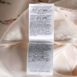 Pre Owned Valentino Cream Wool & Silk Sequin Embroidered Trousers M