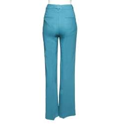 مملوكة مسبقًا Valentino Blue Crepe Wide Leg Trouser M