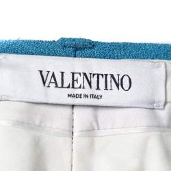 مملوكة مسبقًا Valentino Blue Crepe Wide Leg Trouser M