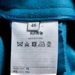 Valentino Blue Wool & Angora Flared Coat & Sleeveless Shrug Set L