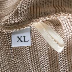 Pre Owned Valentino Beige Rib Knit Kaftan Top XL
