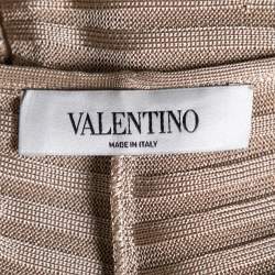 Pre Owned Valentino Beige Rib Knit Kaftan Top XL